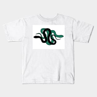 Black and green snakes (horizontal) Kids T-Shirt